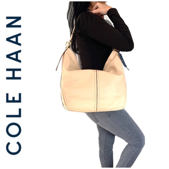 NWT Cole Haan genuine leather bucket hobo nude - Picture 3 of 8